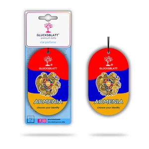 GLÜCKSBLATT Auto Lufterfrischer Air Freshener Duftbaum Flagge ARMENIEN Armenia - Picture 1 of 11