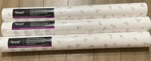 Lot Of 3 Norwall Pink Rosebuds PR33815 Floral Vinyl Wallpaper Rolls - Picture 1 of 5