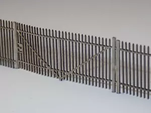 8ft steel security fencing (94cms)+ 6 various gates model railway fence 00 scale - Picture 1 of 8
