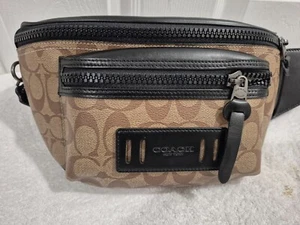 Riñonera Coach Track Belt Bag en cuero de lona exclusiva nueva - Imagen 1 de 3