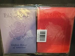 Passport Holder Cover Wallet Case for 2 Women Men Family, Passport Book Holders  - Picture 1 of 8