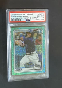 2022 WANDER FRANCO RC BOWMAN CHROME AQUA SHIMMER REFRACTOR PSA 10 GEM MINT RAYS - Picture 1 of 2