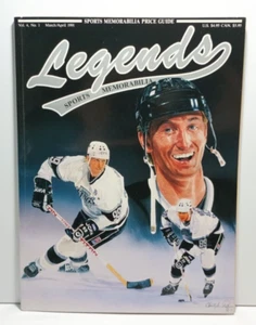 Rivista Legends Sports Memorabilia Wayne Gretzky 1991 con foglio di carta non tagliato - Foto 1 di 5