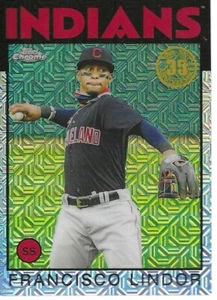 Baseball 2021 Serie 1 1986 Argento Cromato Francisco Lindor 86BC-66 Indians - Foto 1 di 1