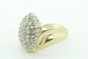 Estate Sale 14k Yellow Gold 1.00ct Diamond Cluster Ring Size 7.75 Vintage Style - Picture 1 of 4