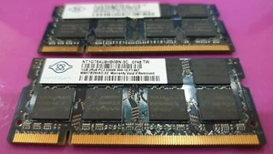 2GB NANYA (2x 1gb) sodimm DDRII RAM MEMORY DDR2 - 2Rx8 PC2-5300S-555 for LAPTOP - Picture 1 of 4