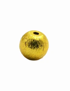 100 PCS 5MM SPACER BRUSHED BALL BEADS 18K GOLD PLATED UFL-706 - Picture 1 of 3