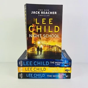 4x Lee Child Jack Reacher Large Paperback Lot Bundle Midnight Line, The Secret - Picture 1 of 24