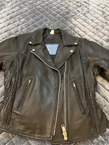 X Element Black Women's Small Leather Asymmetrical Zip Vintage Motorcycle Jacket - Picture 1 of 8