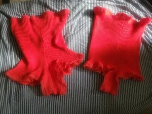 Extremely Rare Vtg Red Vassarette 70s 2 Red Panties One Size poly/cotton & Lace - Picture 1 of 7