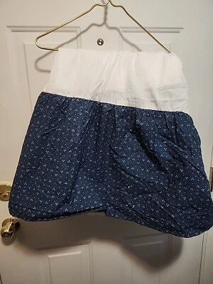 Falda de cama doble Chaps ~ Telluride azul marino algodón geométrico dividido *defecto* Foto 1 de 4