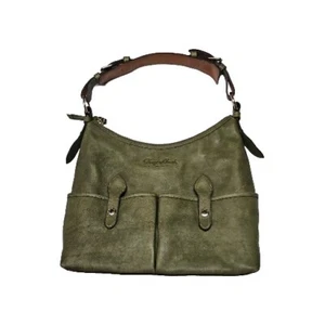 VTG Dooney & Bourke Florentine Vachetta Leather Large Green Lucy Shoulder Bag - Picture 1 of 23