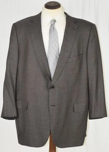 Custom Ermenegildo Zegna Wool Brown & Black Gingham Check Coat Jacket 48 50 S - Picture 1 of 7
