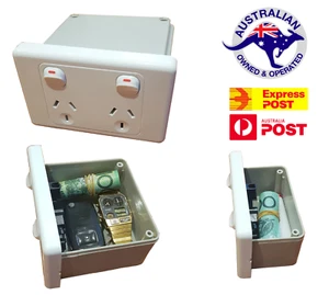 Power Point Stash Box XL Hidden Wall Safe Can Secret Diversion Powerpoint Outlet - Picture 1 of 25