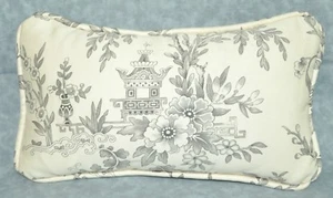 NEW Self Corded Pillow made w Ralph Lauren Saint Honore Gray Floral Fabric 12x7 - Picture 1 of 2