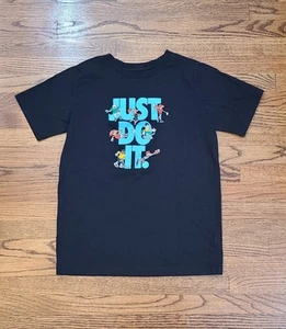 Nike Boys Youth XL T-Shirt Black "Just Do It" Graphic Tee Athletic Tee Kids - Picture 1 of 7