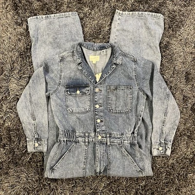 Nuevo con etiquetas Mono Denim Universal Thread Pierna Ancha Manga Larga Azul 8/R Utilitario Informal Foto 1 de 4