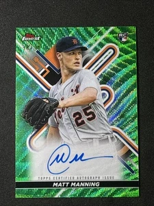 2022 Topps Finest Matt Manning RC /99 Green Wave Auto #FA-MMA Rookie Tigers - Picture 1 of 2
