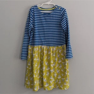 Girls Boden 11-12 Blue Yellow Bird Cotton Dress Play - Picture 1 of 5
