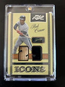 2016 PLAYOFF PRIME CUTS ROD CAREW - DUAL GAME USED BAT AND JSY ICONS MINT SHARP! - Picture 1 of 2