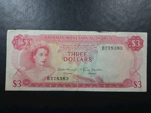 Banknote Bahamas 3 Dollar 1968 - Bild 1 von 11