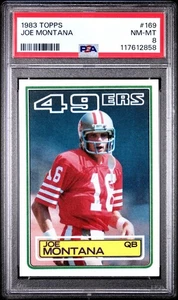 1983 TOPPS FOOTBALL-#169 JOE MONTANA  PSA 8  (2858) - Picture 1 of 1
