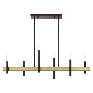 Lighting 49336-07 6 Light Bronze Linear Chandelier - Picture 1 of 5