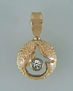 Colgante diamante oro rosa 585, colgante cadena diamante oro rosa 585 - Imagen 1 de 2