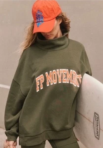Free People Movement Victory Sweatshirt ohne Shorts Trichterkragen grün Kombi S neu mit Etikett - Bild 1 von 7