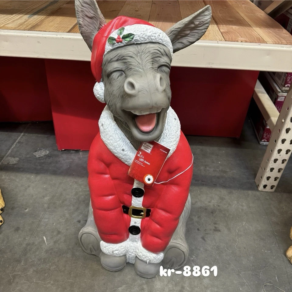 Christmas Donkey Santa Blow Mold LED 2025 Home Depot 2.5 Ft NEW - Image 1 of 1