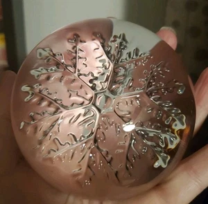 Vintage Cristal France Snowflake Paperweight Garanti 24% Genuine Lead Crystal - Picture 1 of 7