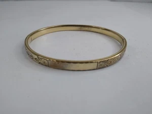 Brazalete Brazalete Vintage Henry F Barrows HFB 1/20 14k Relleno GF Grabado - Imagen 1 de 6