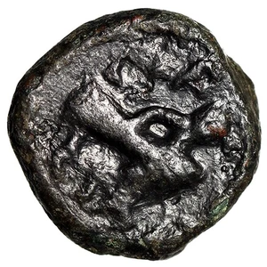 Lucania, Paestum (Poseidonia) AE Semis "Helmeted Bust / Clasped Hands" - Picture 1 of 5