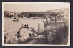 Wales Glamorgan BARRY Lake & Boathouse RPPC Echtfoto Postkarte gelaufen 1930 - Bild 1 von 2