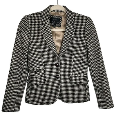 Blazer J.Crew Talla 00 Lana Pata de Gallo Escolar Parches en el Codo Preppy Academia Foto 1 de 4
