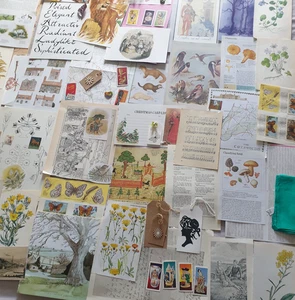 Ephemera Restposten Konvolut Vintage Junk Journal Papier Basteln Scrapbooking Zubehör - Bild 1 von 9