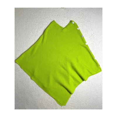 Capa asimétrica tejida verde Simple Noelle para mujer talla única boho chic Foto 1 de 4