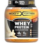 Body Fortress Super Advanced Whey Protein Powder, Vanilla, 1.74 lb, 60g protein