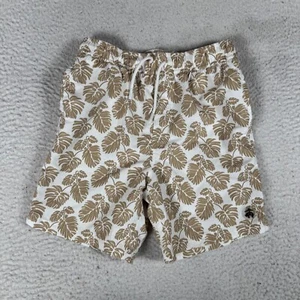 Brooks Brothers Swim Trunks Boys Size 14Y White/Brown w Drawstrings - Picture 1 of 17