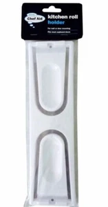 New Wall Mounted Plastic Kitchen Paper Roll Towel Holder Rail Dispenser White - Picture 1 of 3