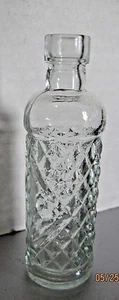 Jarrón de perfume botella de vidrio transparente en miniatura. Patrón de diamante. b304 - Imagen 1 de 3