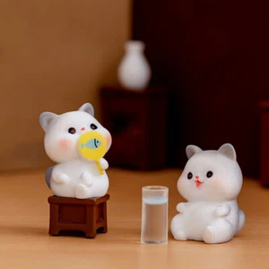 Figurines Miniature Cartoon Cute Cat Kitten Animal Micro Landscape Home Decor - Picture 1 of 20