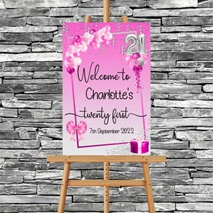 21st 18th 40th 60th PERSONALISED Birthday Party Welcome Sign on foam board - Picture 1 of 1