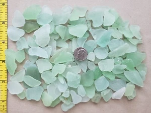 BEACH SEA GLASS SURF TUMBLED SEA FOAM GREEN HALF POUND MOSAIC CRAFT DAMAGE S01 - Picture 1 of 11