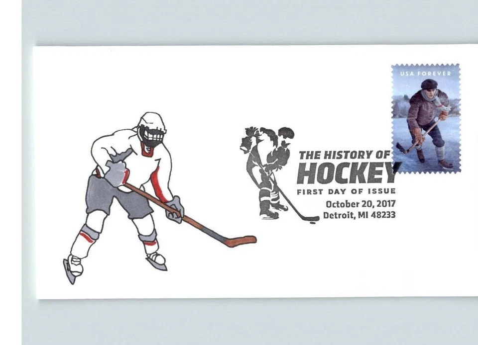 The History of HOCKEY, 2017 Hand Painted First Day of Issue, # 1 of 1 - Image 1 of 1
