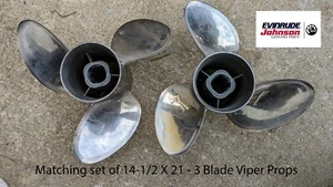 Matching Set of 14 1/2" X 21P OMC VIPER SS Props 763922 and 763923 - Picture 1 of 5