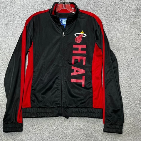Miami Heat Jacket Womens Small NBA 4Her GIII Warm Up Full Zip Long Sleeve Black Cover