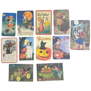 12 Halloween Karten Reproduktion Vintage Postkarten Ephemera Junk Journals Sammelalbum - Bild 1 von 11
