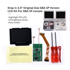 Drop In GBA SP 3.0' IPS Backlight LCD Kit For Game Boy Advance SP GBA SP