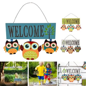 Blue Hanging Front Door Welcome Sign Plaque for Garden Wooden Qwl SignsDecor✡ - Picture 1 of 12